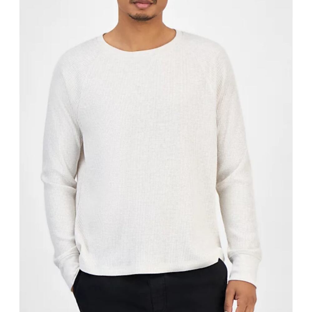 Sun + Stone Men's Waffle-Knit Thermal Shirt  Heather Dune XL